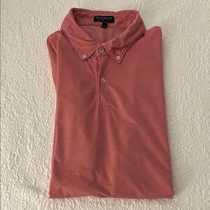 Peter Millar Crown Crafted Men's Coral Polo Shirt, size medium
